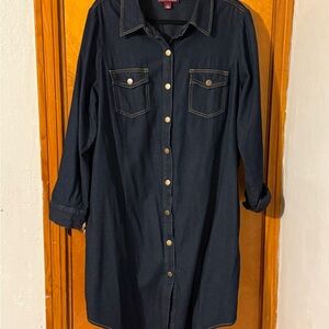 Jessica London Dark Wash Denim Dress Size 20
